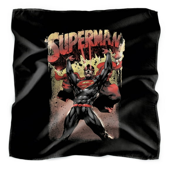 Superman Lift Up Black Bandana (21 in x 21 in)