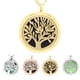 thumbnail image 3 of Joyería de las mujeres aromaterapia difusor de aceites esenciales collar redondo colgante medallón diseño del árbol de la vida, 3 of 4