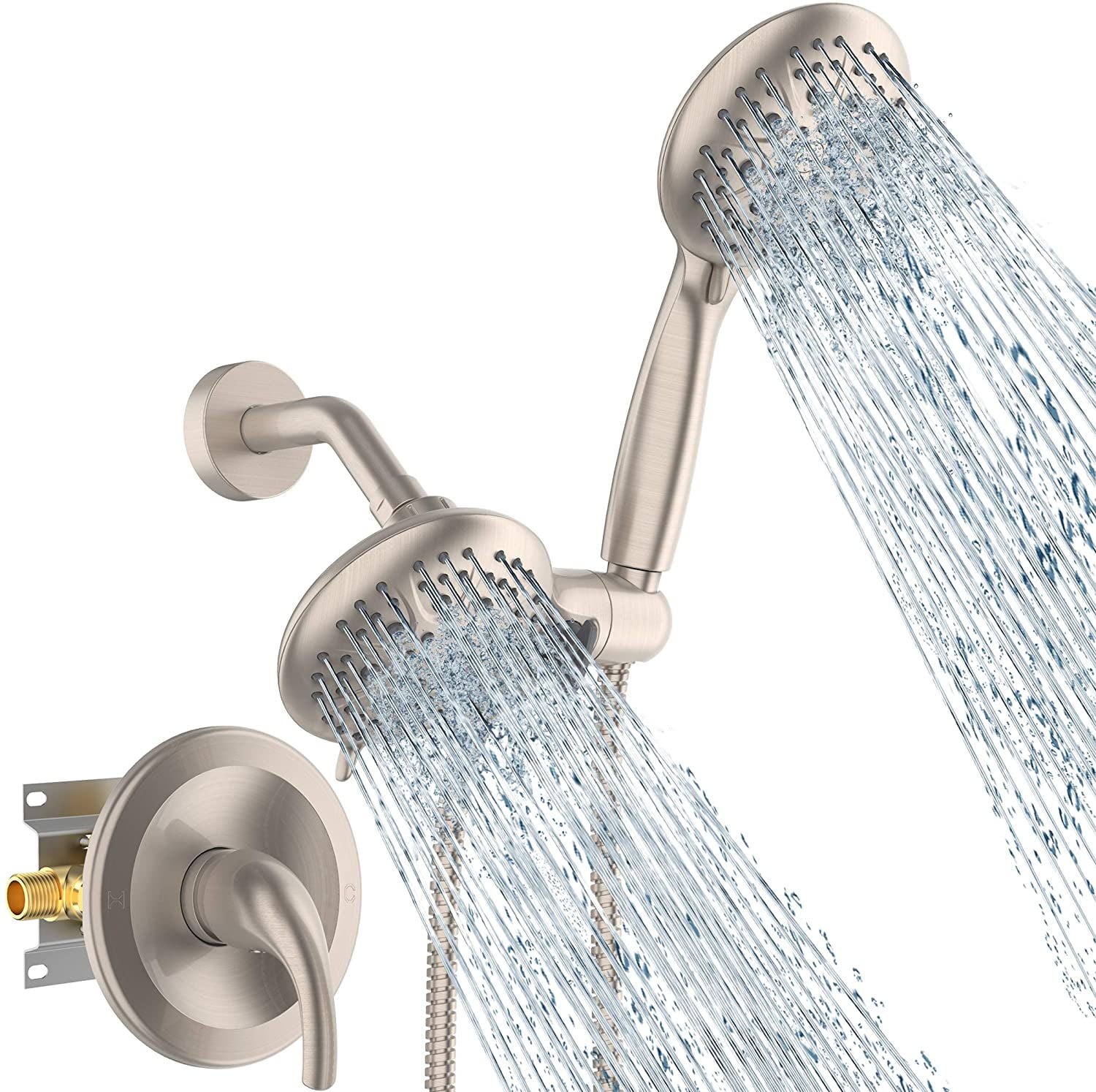Shower System with Handheld Showerhead & Rain Shower Combo Set. High