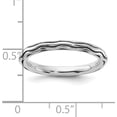 thumbnail image 4 of Solid Sterling Silver Stackable Expressions Oxidized Wave Design Ring - Ring Size 8.0, 4 of 6
