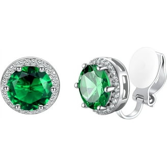 Macy's Gemstone (6mm) and Diamond Accent Stud Earrings in Sterling Silver & Revi