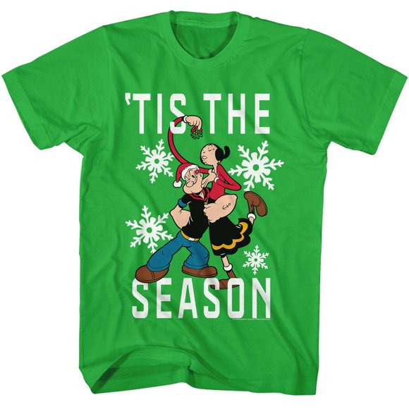 Popeye Tis The Season Kelly Adult T-Shirt S
