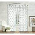thumbnail image 2 of Kate Aurora 2 Pack Shabby Trellis Semi Sheer Clover Grommet Top Curtains - Assorted Colors, 2 of 4