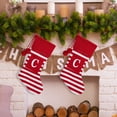 thumbnail image 2 of Lilixerw Embroidered Letter Christmas Stocking,Red White Striped knitted Christmas Decorations Stocking,Festival Supplies,Xmas Tree Fireplace Decor,10.6 x 16.5 x 7.9 inch,(C), 2 of 5