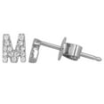 thumbnail image 2 of 18K Solid White Gold Natural Diamond Initial 'G' Letter Mix & Match SINGLE Stud Earring (Half Pair), 2 of 4