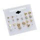 thumbnail image 4 of Conjunto de joyería de estilo de moda, pendientes, 12 pares de pendientes de circonita de imitación cuadrada con placa, pendientes de diamantes con forma de corazón de melocotón, 4 of 6