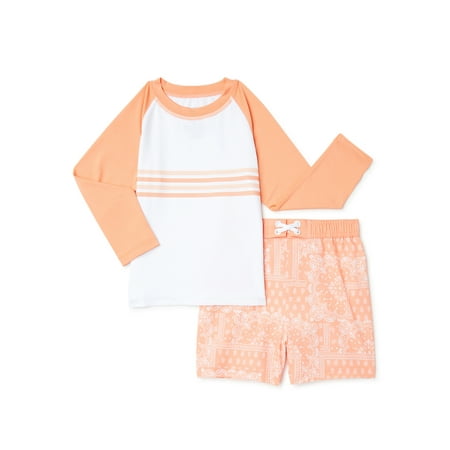 

Wonder Nation Toddler Boy Long Sleeve Rashguard Swim Set Sizes 12M-5T