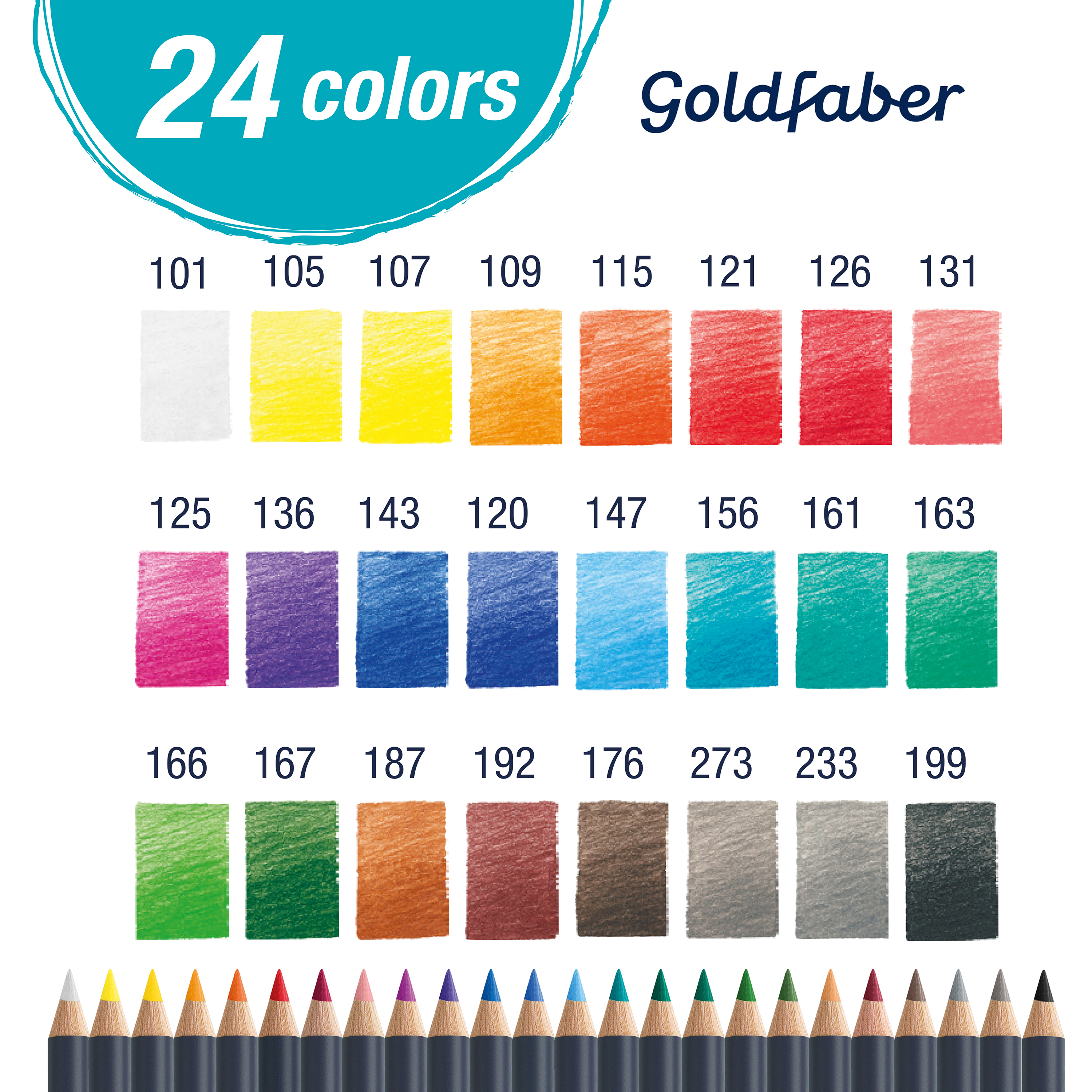 Lápices de color Faber-Castell Goldfaber: imprescindibles para regreso a clases | minas suaves, mezclables y resistentes a la rotura (24 piezas) 6