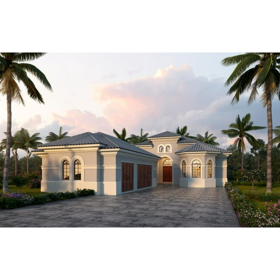 013-2822: Narrow lot Luxury 3 Bed, 4 Bath Luxury Home Plan, 2822 Sq Ft: Full Blueprints with License to Build by Home Plan Marketplace - Lesuto