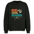 thumbnail image 2 of Reel Cool Grandpa Funny Grandpa Vintage Fathers Day Design Men's Round Neck Pullover Sweatshirt for Autumn/, Long Sleeve Layering ,Sizes S-2XL, 2 of 5
