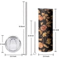 thumbnail image 5 of 20oz Pioneer Flower Floral Print Pattern Skinny Tumblers Stainless Steel Tumbler with Lid and Straw,Vacuum Insulated Double Wall Travel Tumbler Cups with Cleaning Brush for Coffee,Tea, 5 of 6