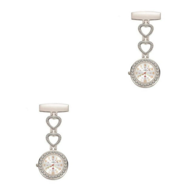 relayinert 2x Montre de Poche à la Mode Phosphorescente pour Médecins et Infirmières, Grand Application, Résistante aux Rayures, Blanche, 2 Ensembles