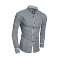thumbnail image 2 of Segolike Men's Shirts Long Sleeve Breathable Streetwear for Hiking Vacations Business gray, 2 of 8