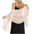thumbnail image 2 of Women Sheer Chiffon Shawl Wrap Lightweight Scarf Elegant Evening Cover Up Soft Breathable Long Scarf for Dress Formal Party Wedding Beach Sunscreen Wrap Fashion Accessory Gift Idea, 2 of 8