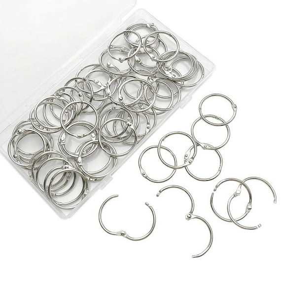 60 PCS Loose Leaf Binder Rings 1-Inch Office Book Rings, Plated Steel Binder Rings, Key Rings, Metal Book Rings