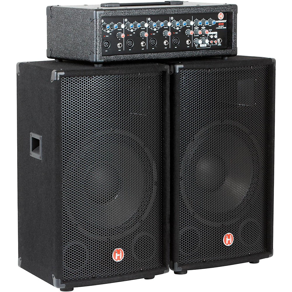 Harbinger M120 120W 4Channel Compact Portable PA with 12" Speakers
