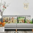 thumbnail image 6 of Happy Easter Pillow Covers 18x18 Set of 4 Soft Velvet Spring Throw Pillow Covers Bunny Peeps Floral Eggs Truck Cross Farmhouse Cushion Covers Pillow Cases Home Outdoor Sofa Couch Decoration 18, 6 of 6