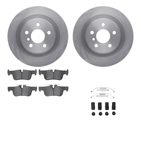 Dynamic Friction Company Rear Brake Rotors with 5000 Advanced Brake Pads includes Hardware 6512-31717