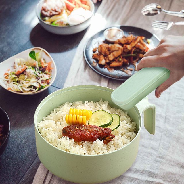 Tazón de ramen para microondas con tapa Allowith (2025), juego de ramen con palillos, cuchara y tenedor, ideal para cocina de ramen portátil en dormitorios, hogares y oficinas.