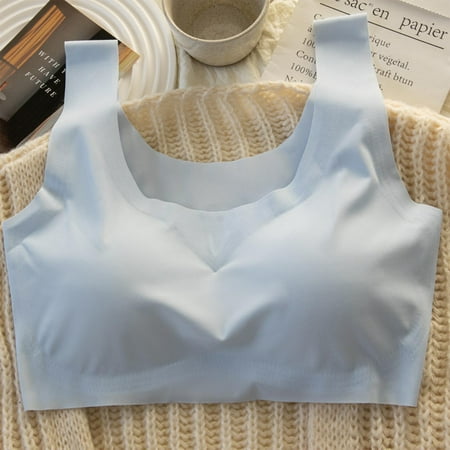 Cavosen Women s Bras Full Coverage Ice Silk Seamless Everyday Bras Wireless Push up Gathered Together Beautiful Back Solid Bralette U-Shaped Breathable Comfortable Underwear