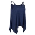 thumbnail image 1 of Tops de de espagueti de Camiso con cuello en de swing irregures para mujeres XL azul Zulema tirante de espagueti sin mangas, 1 of 8