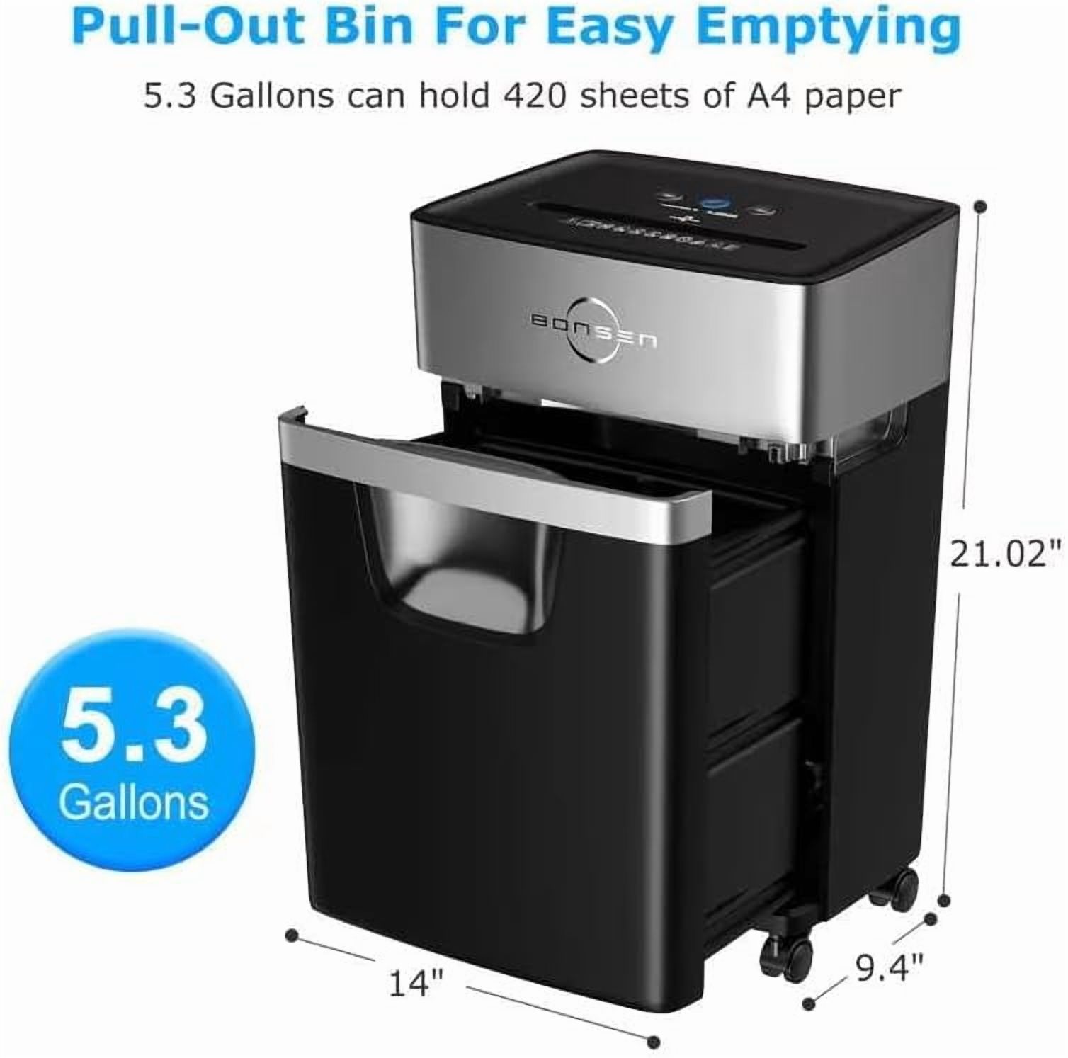 16-Sheet Heavy Duty Paper Shredder for Office, 60-Minute Running Time Cross-Cut CD Shredder with 60dB Low-Noise, 5.3-Gallon Pull Out Bin, Anti-Jam & Quiet Shredder for Home Office (S3102)