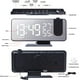 thumbnail image 2 of Reloj despertador de proyección para dormitorio, reloj despertador digital con cargador USB, radio despertador con pantalla de espejo LED grande de 7,4 pulgadas, negro, 2 of 5