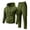 38# Army Green, variant on Fleece Sweat Suit Mens 2 Piece Pullover Set Full Zip Hoodie Straight Leg Cargo Sweatpants Set Gray S