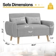 thumbnail image 5 of Sobaniilo 47" Small Modern Loveseat Sofa, Mid Century Linen Fabric 2-Seat Sofa Couch Tufted Love Seat with Back Cushions and Tapered Wood Legs for Living Room, Bedroom and Small Space (Light Gray), 5 of 7
