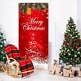 thumbnail image 5 of 1pc, Red Christmas Door Cover - Festive Backdrop For Holiday Photo Booths And Parties, 5 of 6