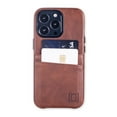 thumbnail image 5 of Dockem iPhone 13 Pro Exec M2 Wallet Case; Built-in Metal Plate, 2 Card Slots, Premium Synthetic Leather, Brown, 5 of 9