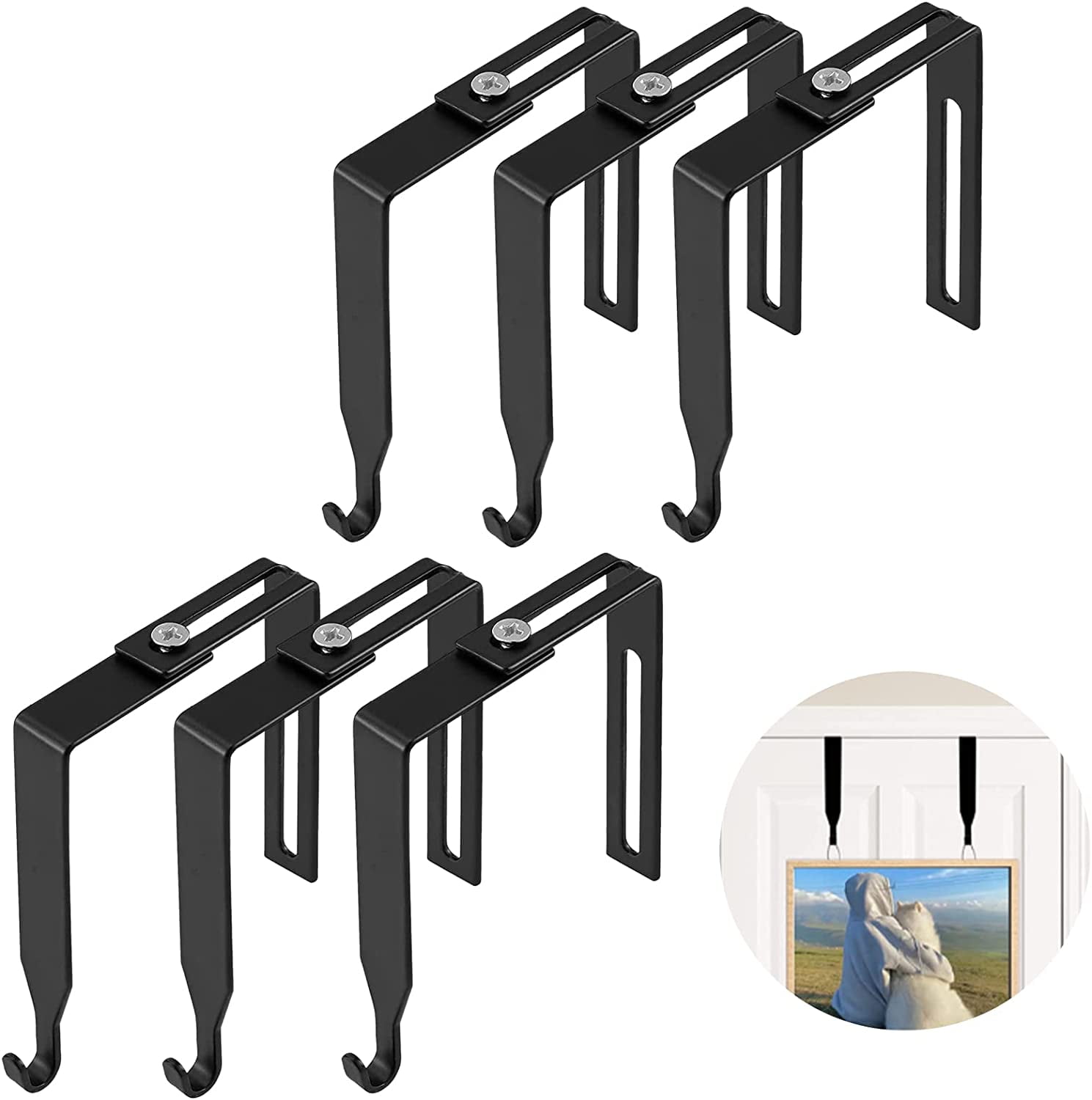 Cubicle Wall Hooks 6PCS Over The Door Mirror Hanger Adjustable ...