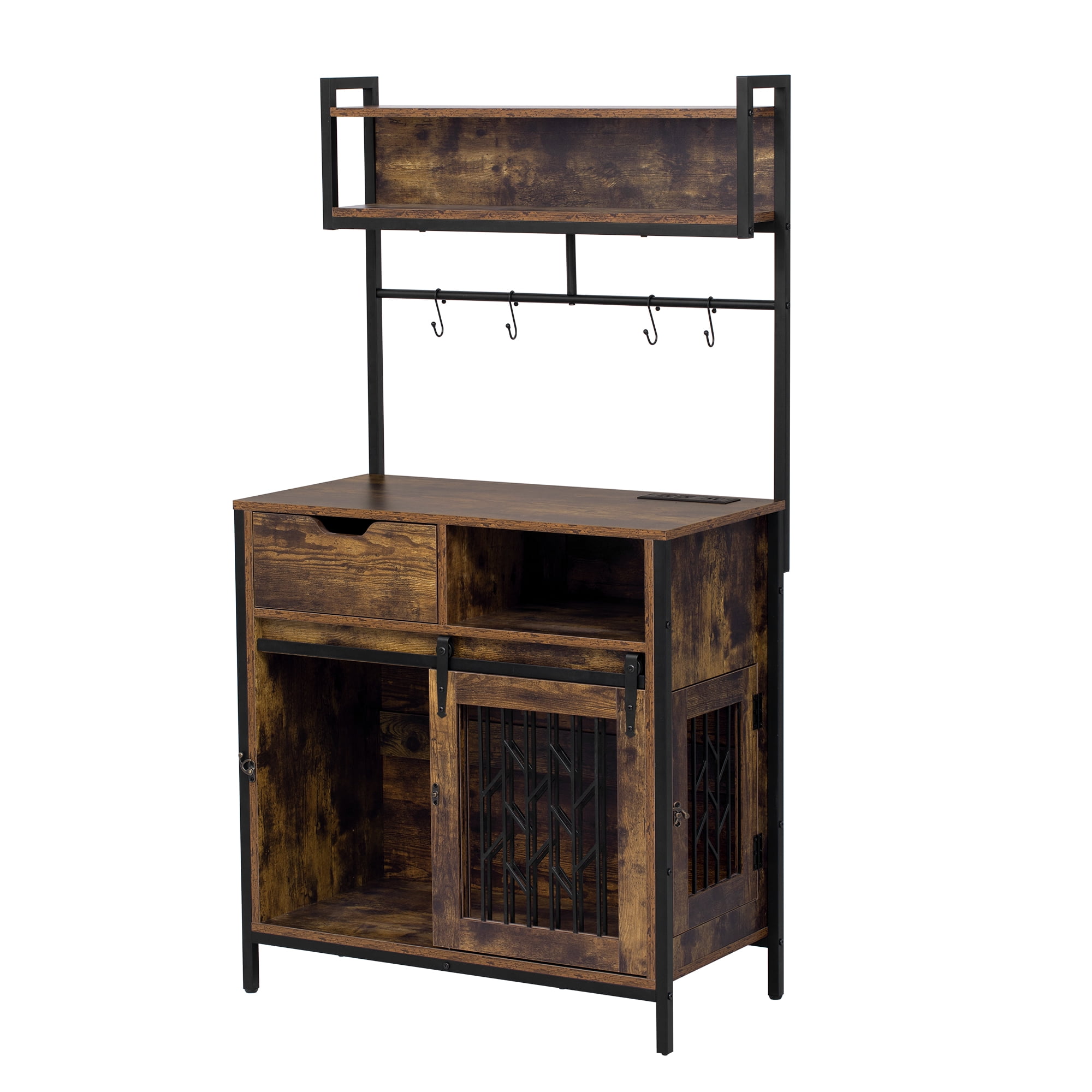 Euroco Furniture Style 2 in 1 PET FRIENDLY Dog Crate Composite Desk Hutch Pet Friendly Furniture