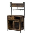 thumbnail image 6 of 2 IN 1 Versatile Dog Crate Side Cabinet Organizer, Hutch Kitchen Cabinet with Storage, Dog Kennel with Cup Board, Drawers, 6 of 17