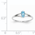thumbnail image 2 of Bague Pierre de Naissance Topaze Or Blanc Bleu 14K, 2 of 2