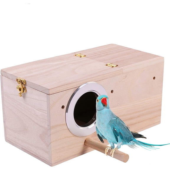 Parrot Breeding Nest Box Bird Nest Warm Bird Incubator Wood Parakeet Budgie Breeding Nesting Bird Aviary Cage Box