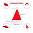 thumbnail image 2 of Gorro navideño grueso de terciopelo para adultos y niños, adornos navideños, gorro largo de pelusa corta, gorro de celosía rojo y blanco, 2 of 4