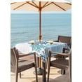 thumbnail image 4 of Square Outdoor Tablecloth with Umbrella Hole Navy Blue Coastal Outside Table Cloth Waterproof Patio Table Cover Turquoise Coral Ocean Modern Sea Zipper Tablecloths for Picnic Party Camping 54x54 Inch, 4 of 8