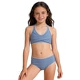 thumbnail image 3 of OSOLU Girls Swimsuit Sets Solid Color Adjustable Straps Bikini 2 Piece Beach Pool Swimwear Comfortable Training Bathing Suit, 3 of 4
