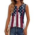 thumbnail image 5 of 250th Anniversary Tank Tops for Women 2026 - Patriotic Distressed USA Flag Button Neck Sleeveless Tees - 1776-2026 Star Spangled Graphic Tops Navy L, 5 of 6