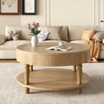 thumbnail image 2 of ChenyueFurn 31.5" Round Storage Coffee Table for Living Room,Natural, 2 of 10