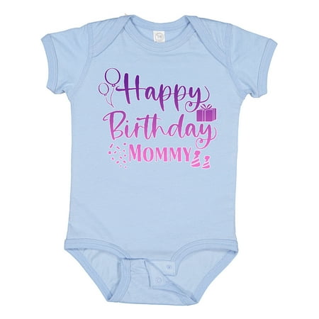 

Inktastic Purple Happy Birthday Mommy Gift Baby Boy or Baby Girl Bodysuit