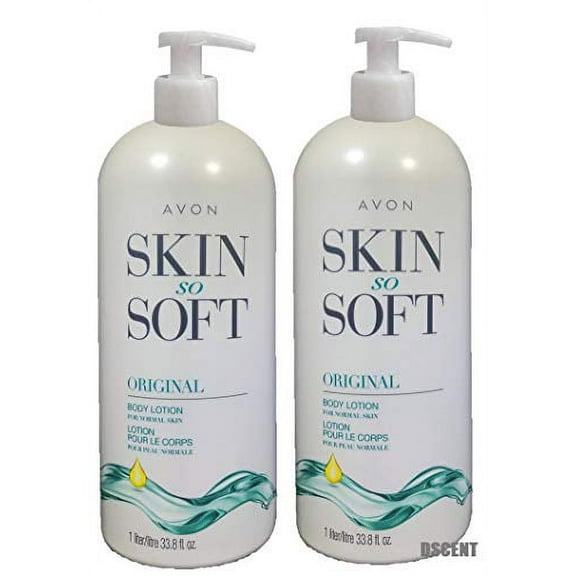 Avon Skin so Soft Original   Jojoba Body Lotion 33.8 Fl. LOT 2 BOTTLES