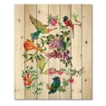 thumbnail image 3 of Designart 'Colourful Birds and Tropical Flowers II' Traditional Print on Natural Pine Wood, 3 of 5