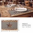 thumbnail image 3 of Placemats Set of 6, Western Texas Star Vintage Woven Placemat, Linen Place Mats for Kitchen/Dining Tables, Rustic Wreath Wood Black Plaid Washable Table Mats for Party, 3 of 8