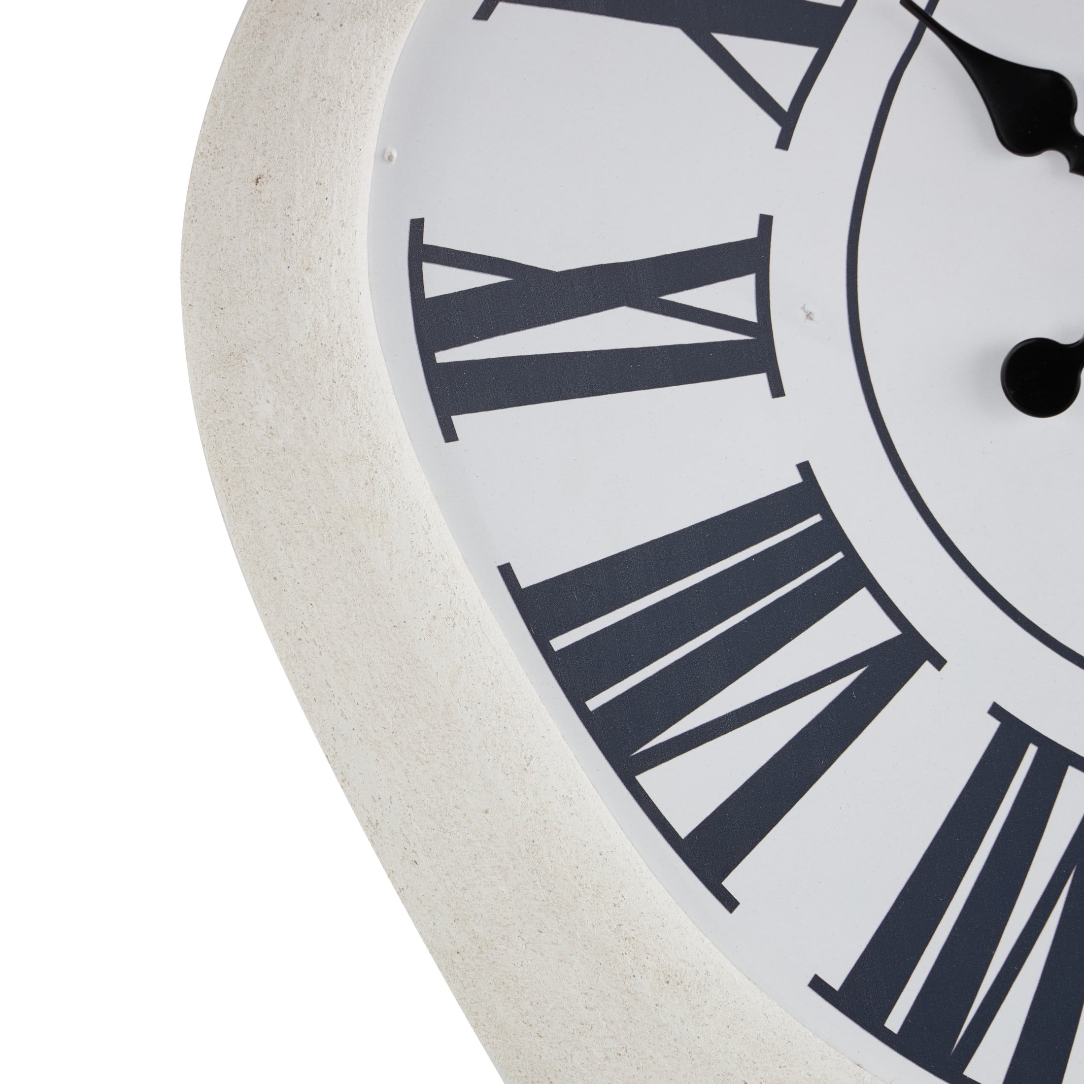 DecMode 23" White Wooden Abstract Wavy Wall Clock with Roman Numerals