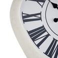 thumbnail image 4 of DecMode 23" White Wooden Abstract Wavy Wall Clock with Roman Numerals, 4 of 9