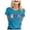 Blue, variant on TSADFHJI Peplum Tops for Women Dressy Women's Cancer Printed T Shirt International Publicity Moon Short Sleeved Shirt Xxl Orange