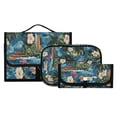 thumbnail image 3 of 3-Piece Travel Toiletry Bag Set, Hanging Wash Bag with Makeup Bag & Brush Case,Waterproof Cosmetic Organizer for Travel, Gym & Home Beautiful Hawaiian, 3 of 10