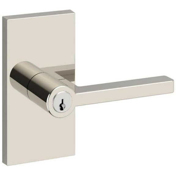 Baldwin En.Squ.Cfr Square Single Cylinder Keyed Entry Door Lever Set - Nickel